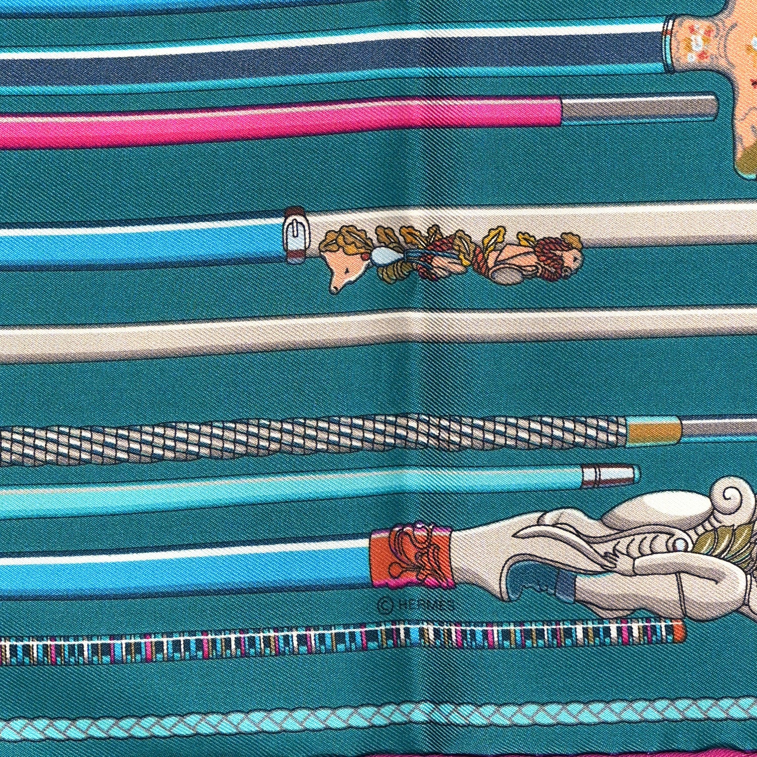 Hermes Silk Les Cannes 90 Scarf 4 of 5