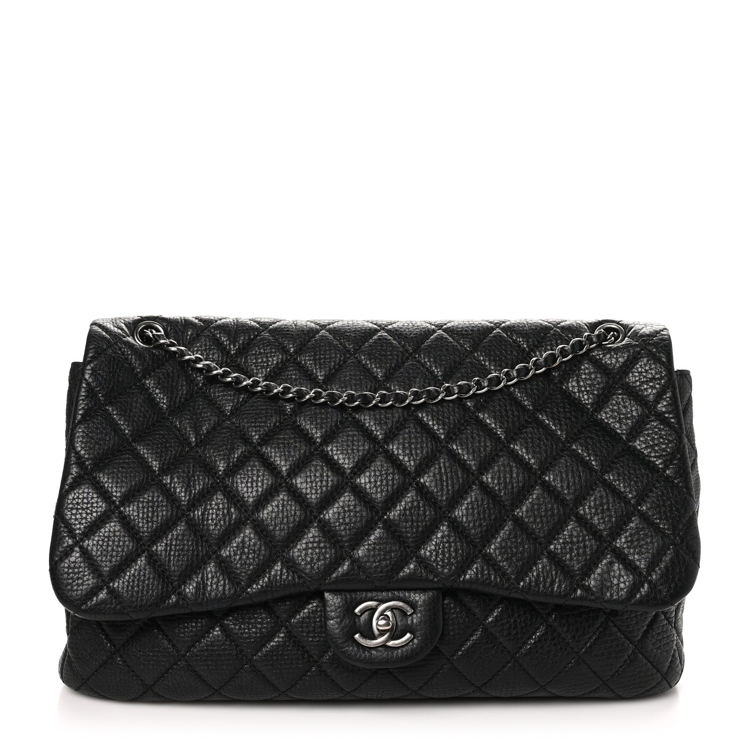 Chanel Calfskin Quilted Small XXL Travel Flap Bag Black 1 of 10