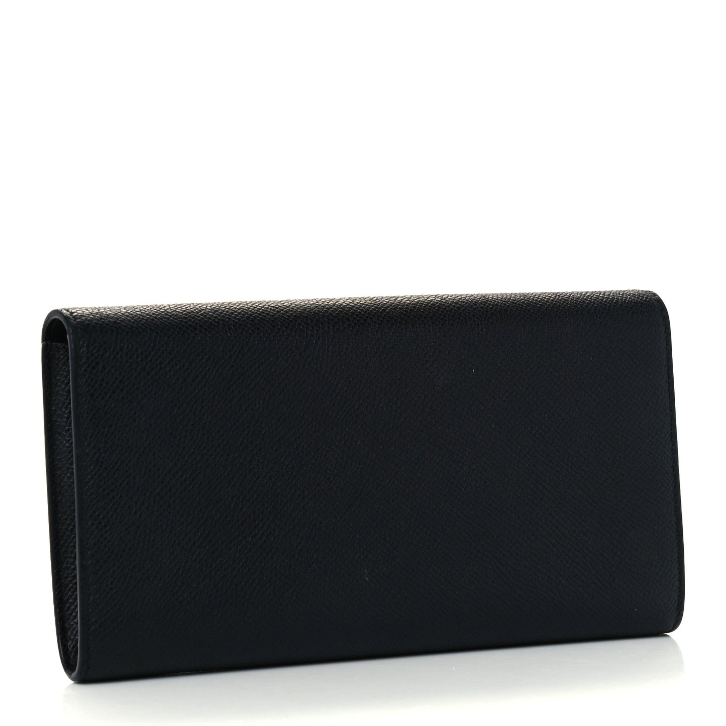 Grained Calfskin Large Trotteur Multifunction Flap Wallet Black