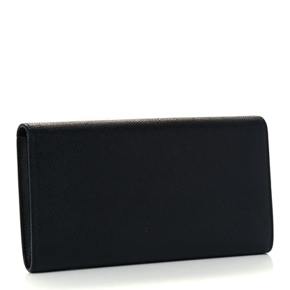 Celine Grained Calfskin Large Trotteur Multifunction Flap Wallet Black 3 of 9