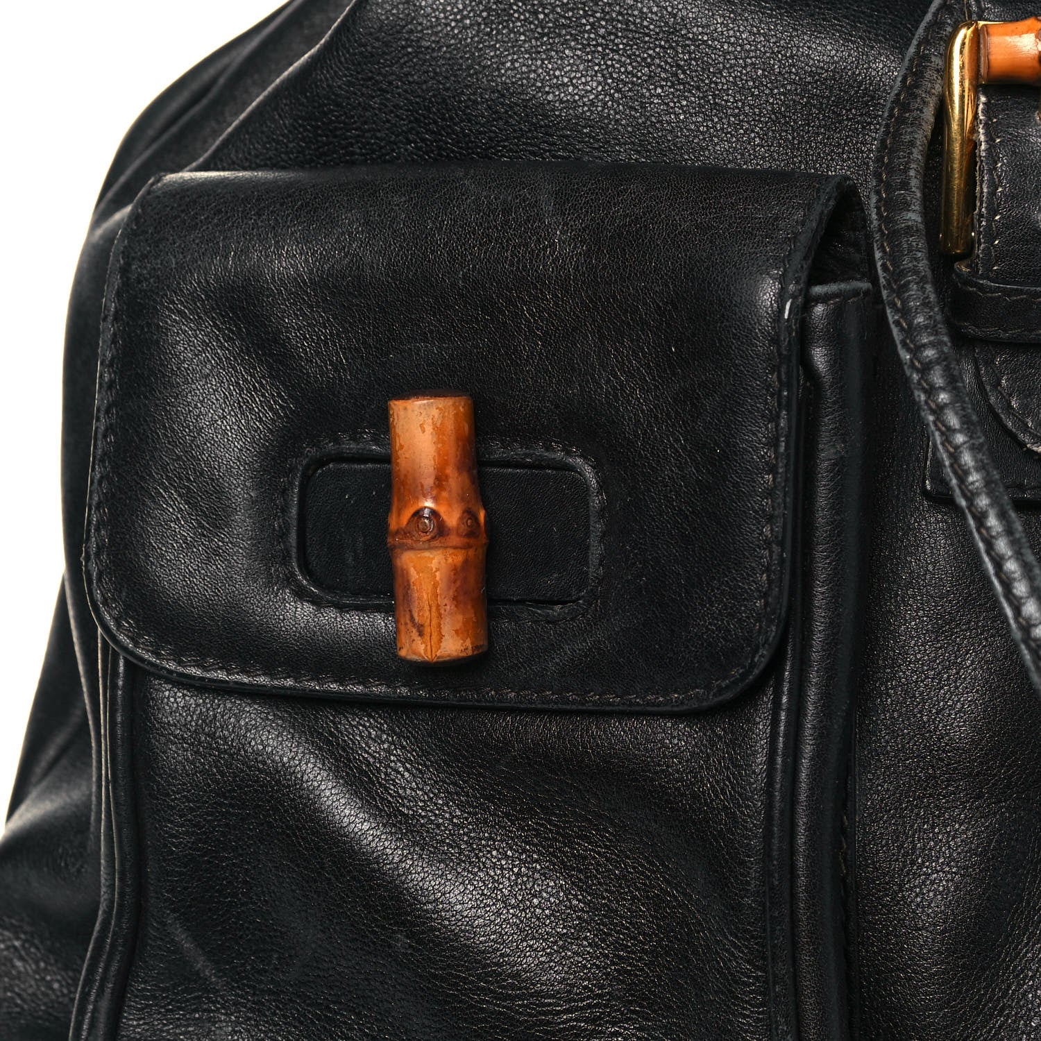 Gucci Calfskin Bamboo Backpack Black 8 of 28