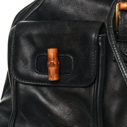 Gucci Calfskin Bamboo Backpack Black 8 of 28