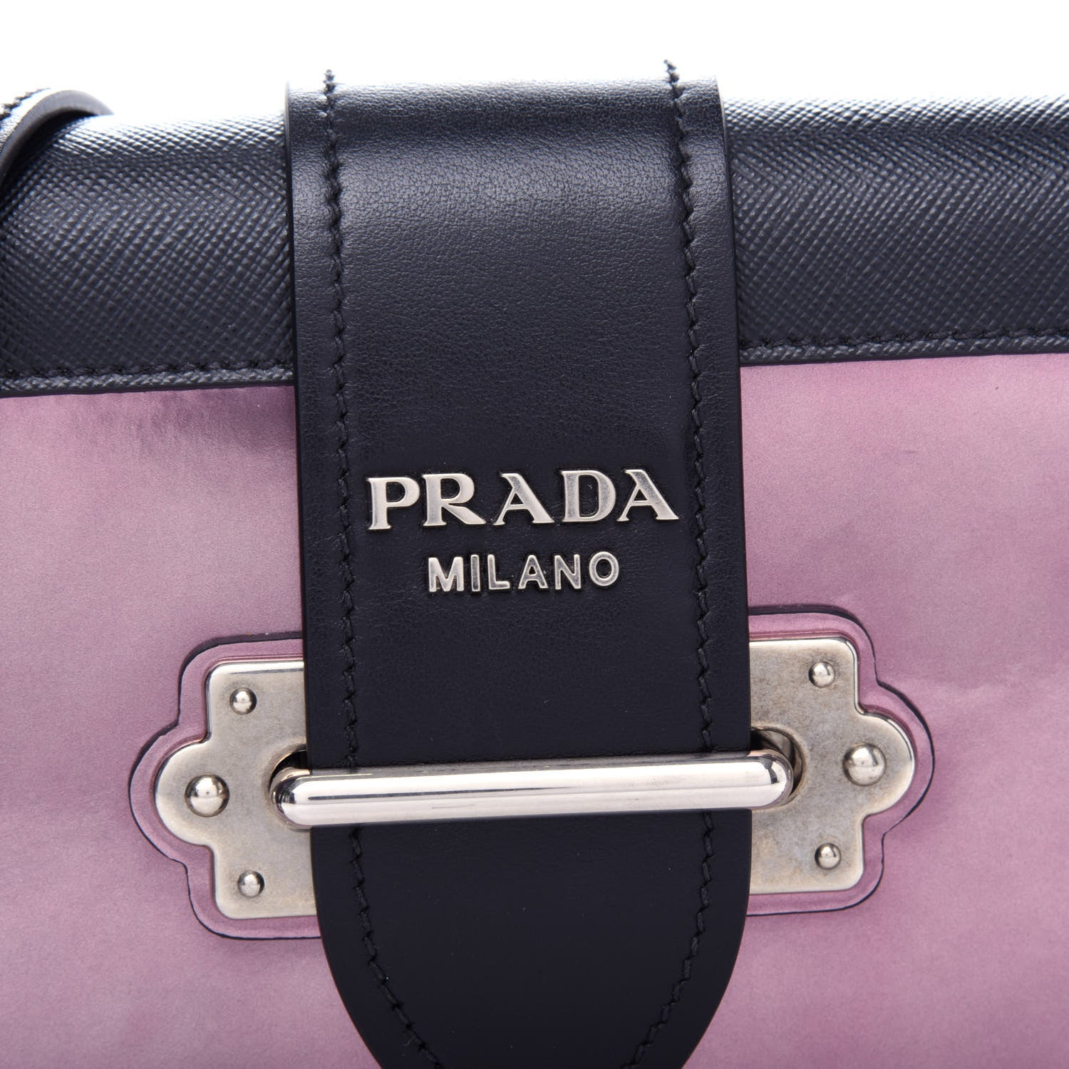 Prada Metallic Vitello Saffiano Cahier Bag Ferro Black 9 of 10