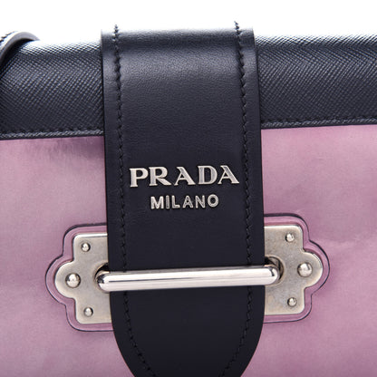 Prada Metallic Vitello Saffiano Cahier Bag Ferro Black 9 of 10