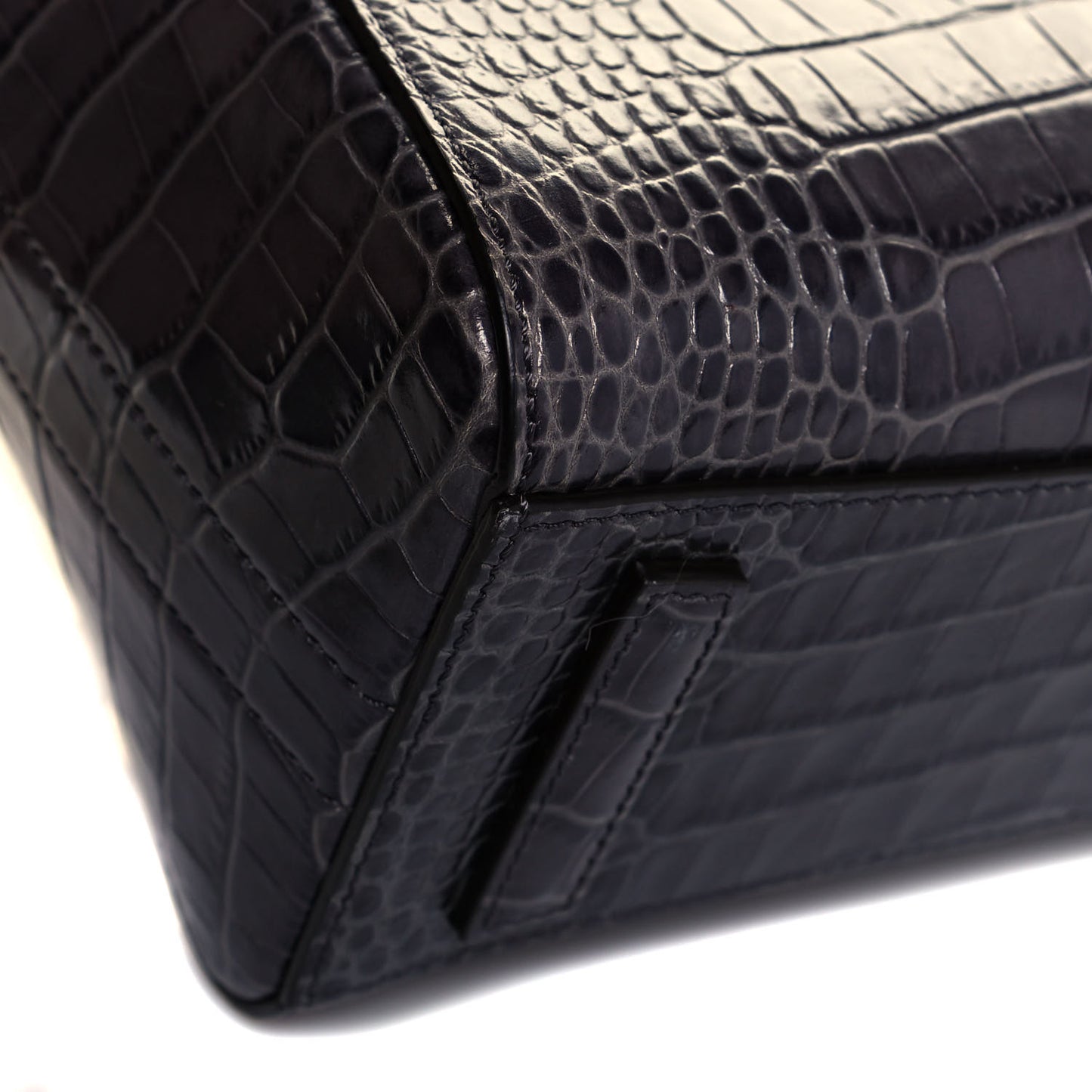 Calfskin Crocodile Embossed Mini Antigona Storm Grey