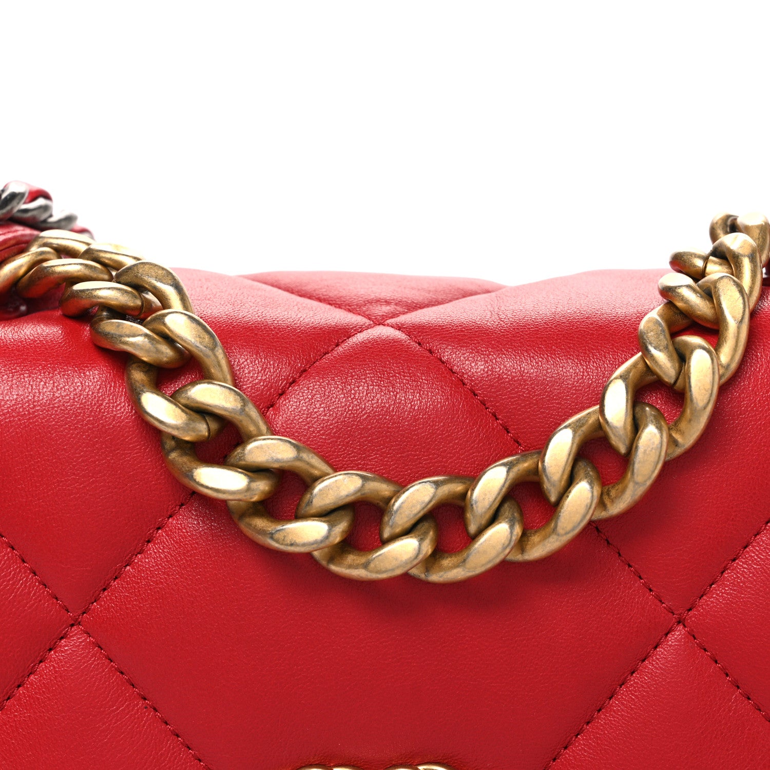 Chanel Lambskin Quilted Medium Chanel 19 Flap Red 8 of 10
