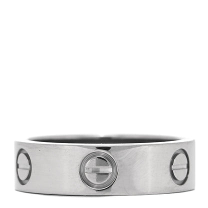 Cartier 18K White Gold 5.5mm LOVE Ring 53 6.5 6 of 8