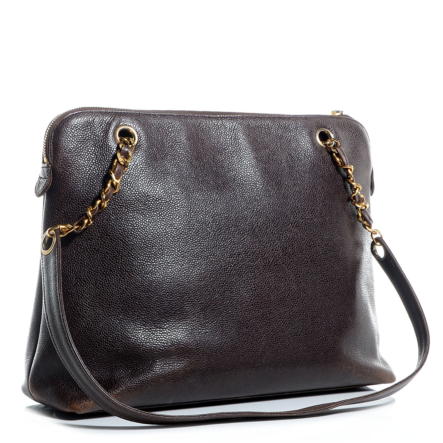 Chanel Caviar Flap Shoulder Bag Dark Brown 3 of 9