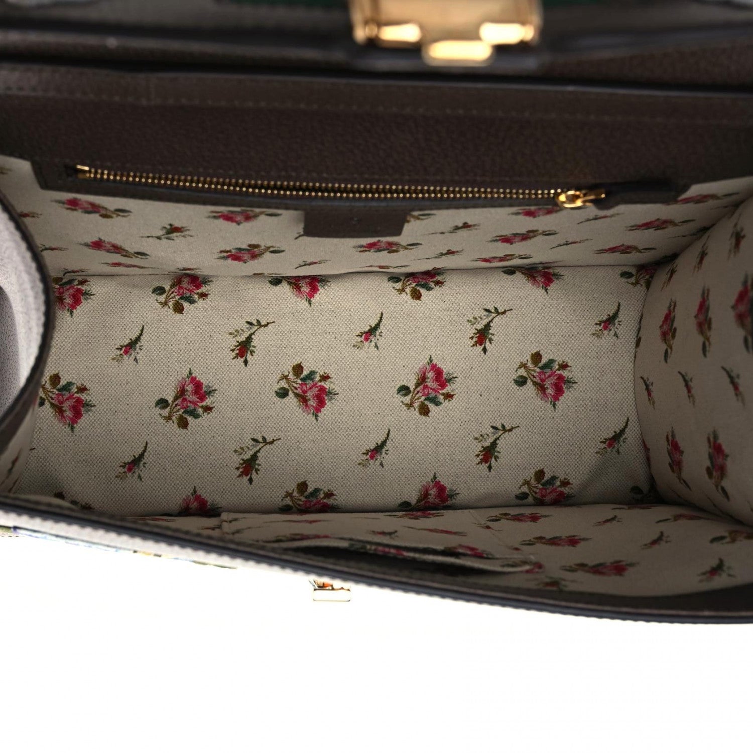 Gucci Calfskin Embroidered Medium Sylvie Top Handle Bag New Acero Multicolor 5 of 11