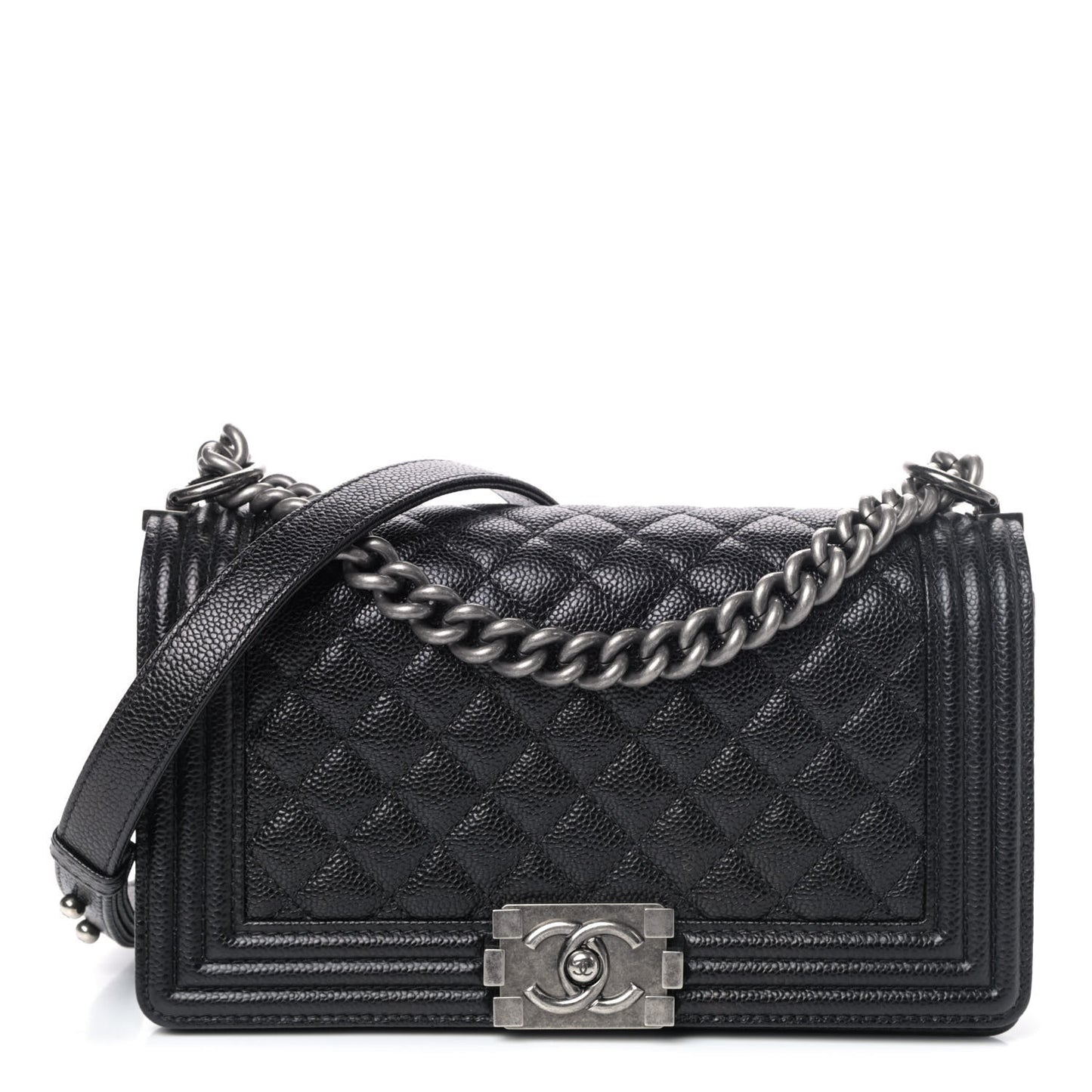 Caviar Quilted Medium Boy Flap Black