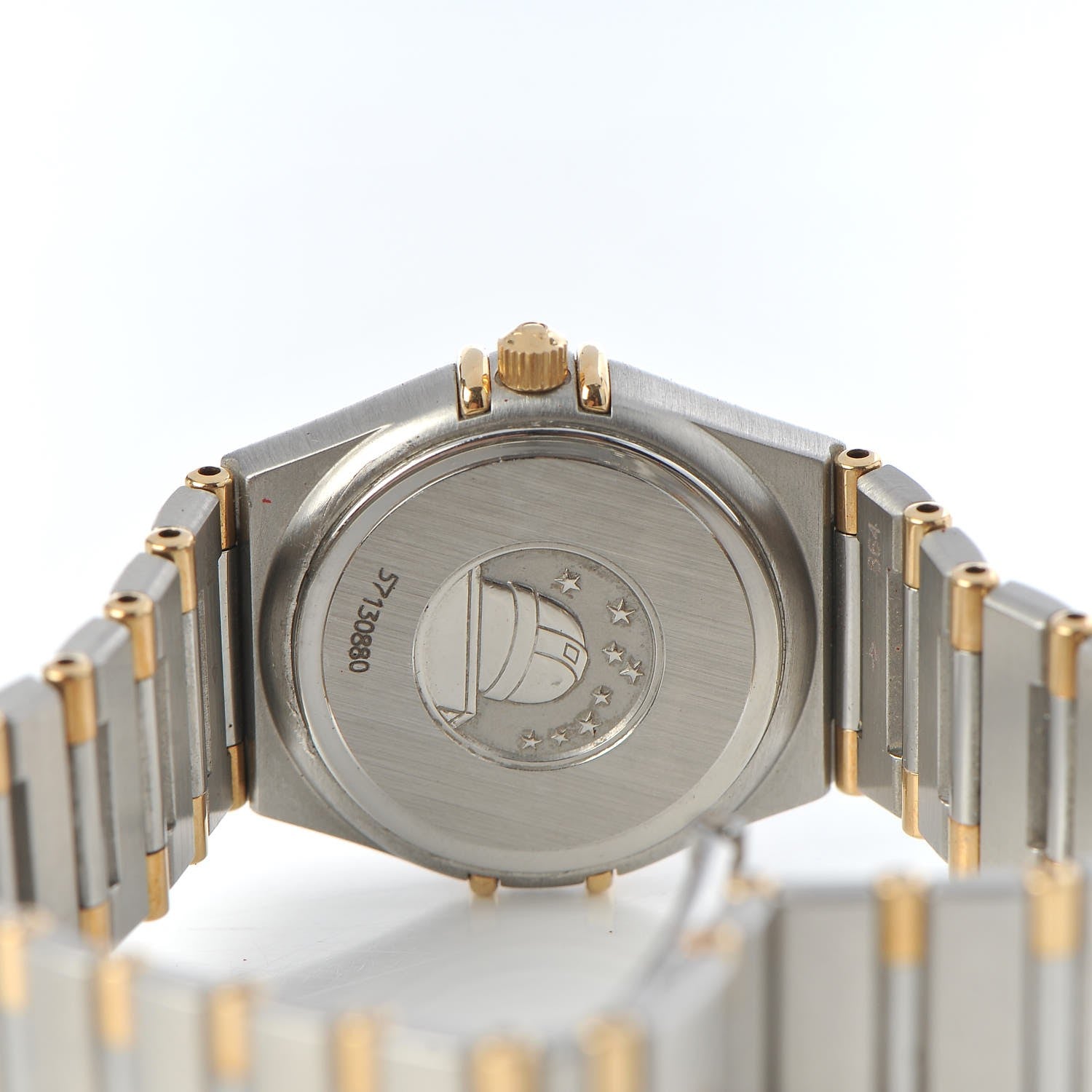 Omega Stainless Steel 18K Yellow Gold 25mm Constellation Quartz Watch White 1272.30 5 of 7