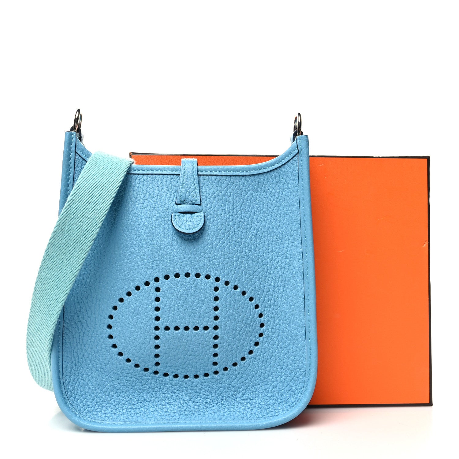 Hermes Taurillon Clemence Evelyne TPM Bleu Du Nord 11 of 11