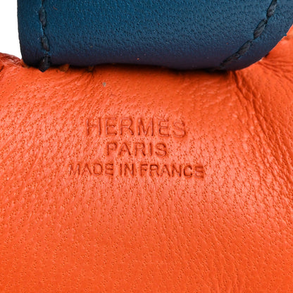 Hermes Milo Lambskin Grigri Rodeo Horse Bag Charm PM Orange Poppy Celeste Cobalt 3 of 4