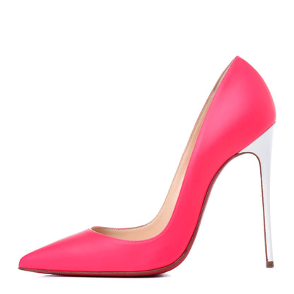 Christian Louboutin Matte Jazz Calf Fluo So Kate 120 Pumps 37.5 Fuchsia White 1 of 11