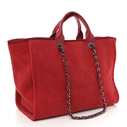 Chanel Lurex Boucle Medium Deauville Tote Red 3 of 8