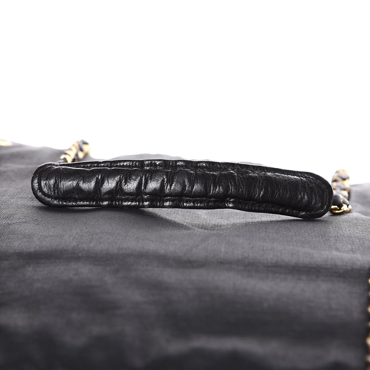 Canvas Calfskin Shopping Tote Black