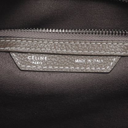 Celine Drummed Calfskin Mini Luggage Bag Souris 7 of 9