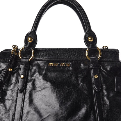 Miu Miu Vitello Lux Bow Tote Black 11 of 11