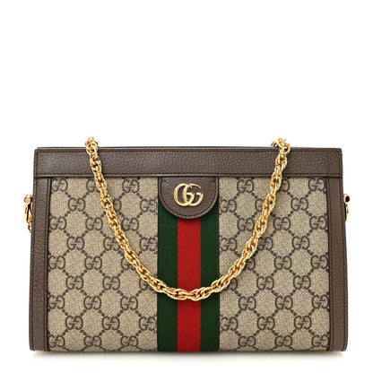 Gucci GG Supreme Monogram Web Small Ophidia Chain Shoulder Bag Brown 1 of 10