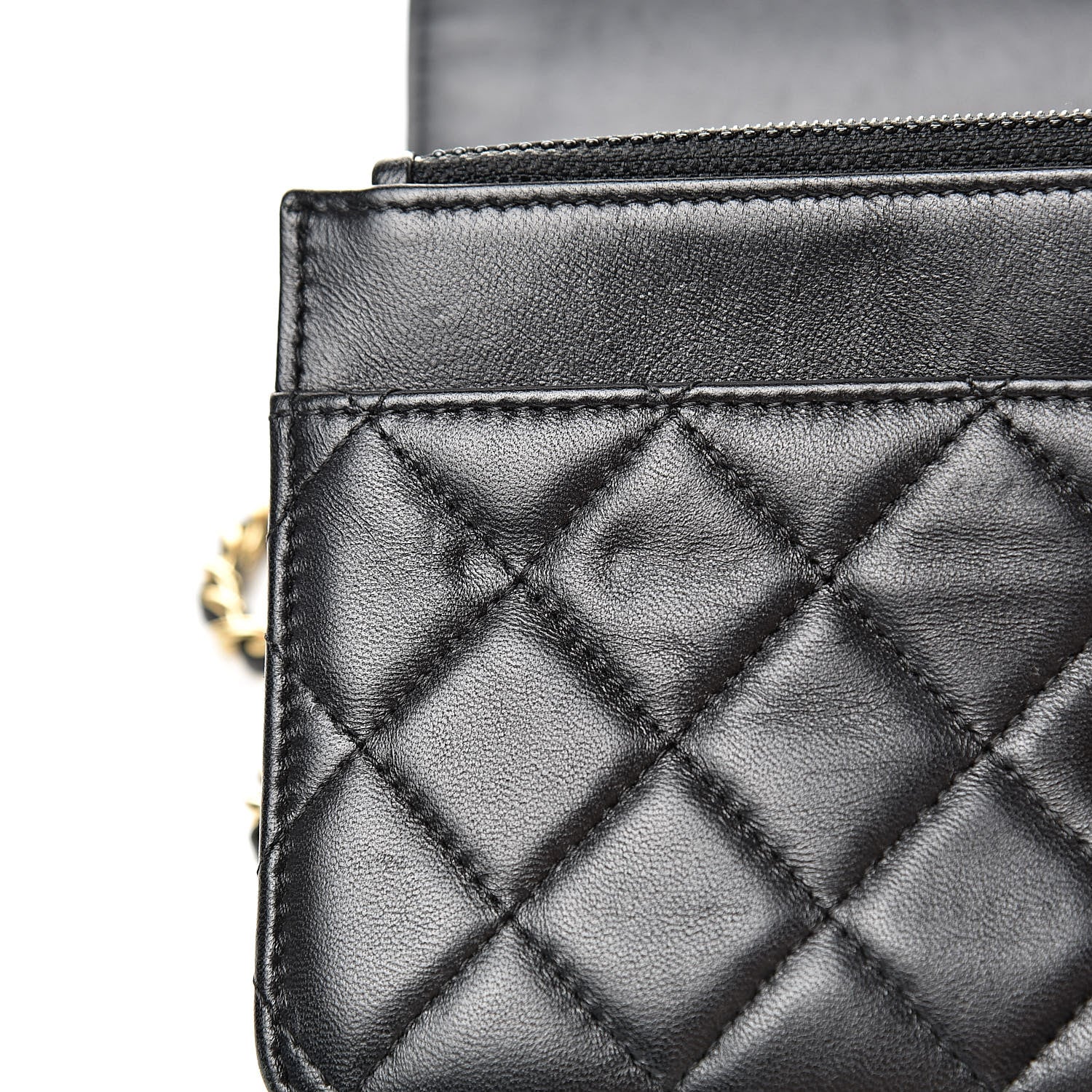 Chanel Lambskin Quilted Wallet On Chain WOC Black 15 of 16