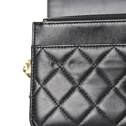 Chanel Lambskin Quilted Wallet On Chain WOC Black 15 of 16