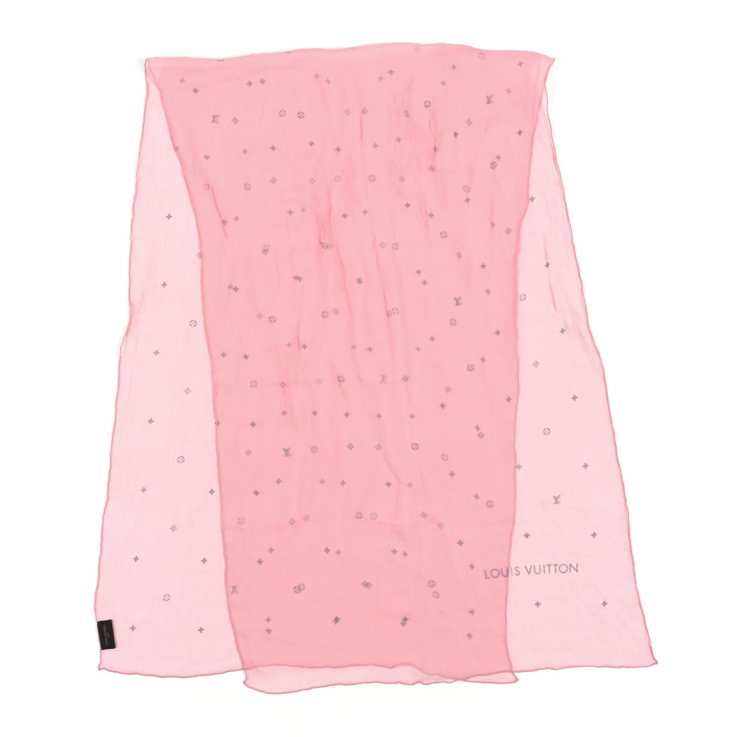 Silk Sheer Monogram Scarf Pink