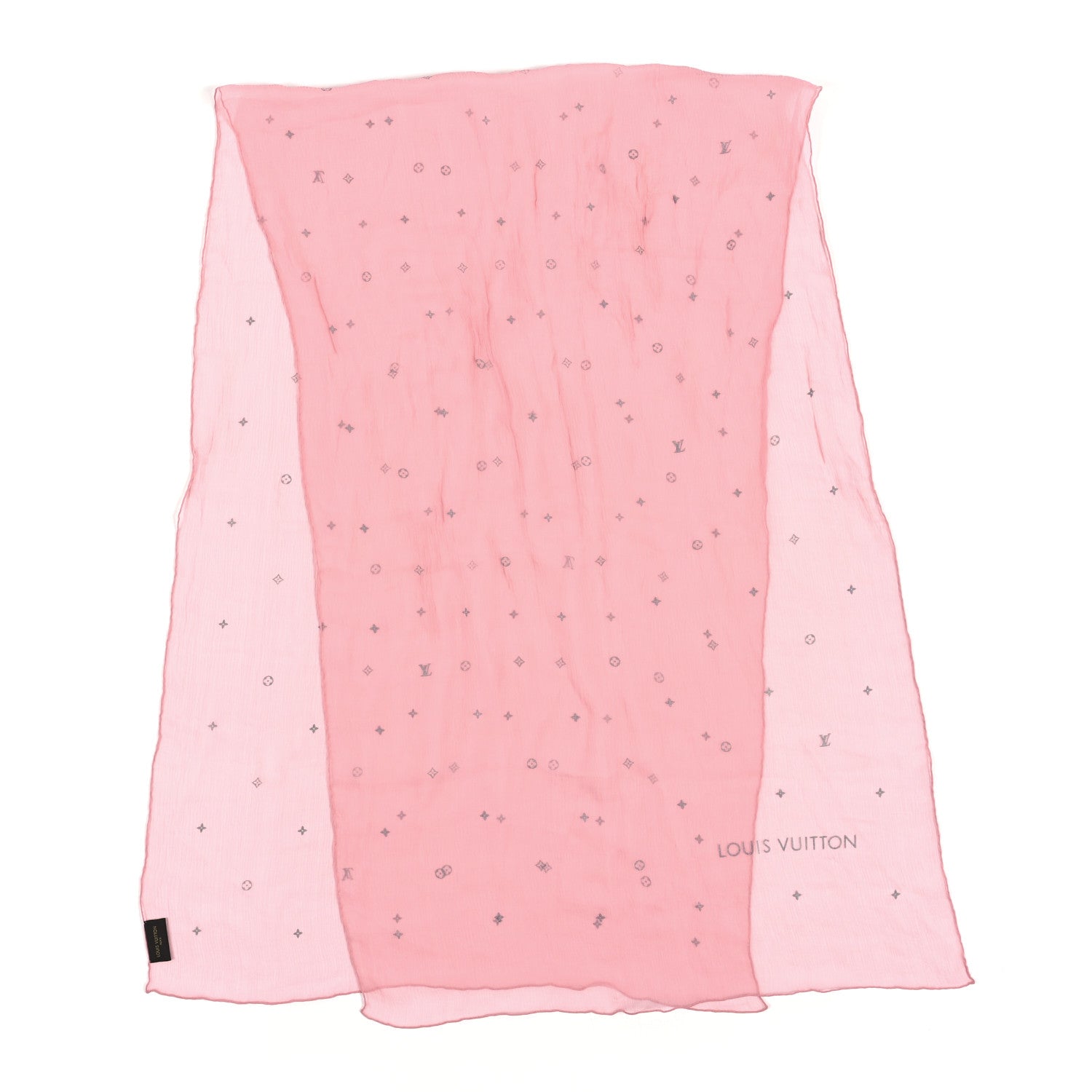 Louis Vuitton Silk Sheer Monogram Scarf Pink 2 of 3