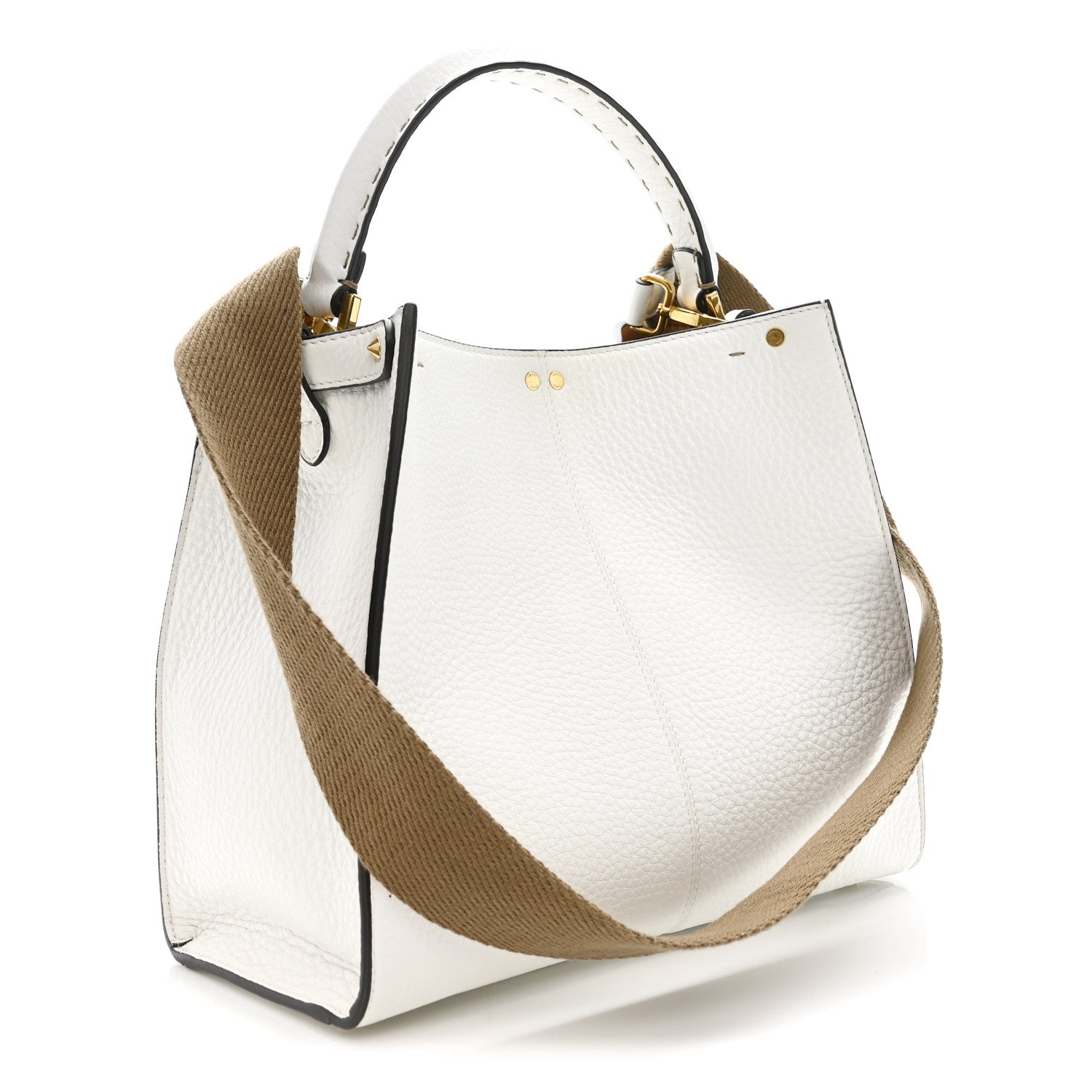 Fendi Cuoio Romano Selleria Bi-Color Medium Peekaboo X-Lite White Indaco 3 of 10