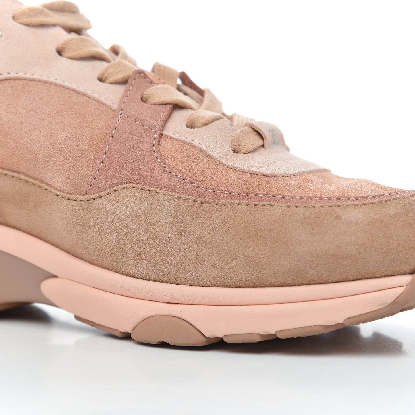 Nylon Lambskin Suede Calfskin CC Sneakers 39 Pink