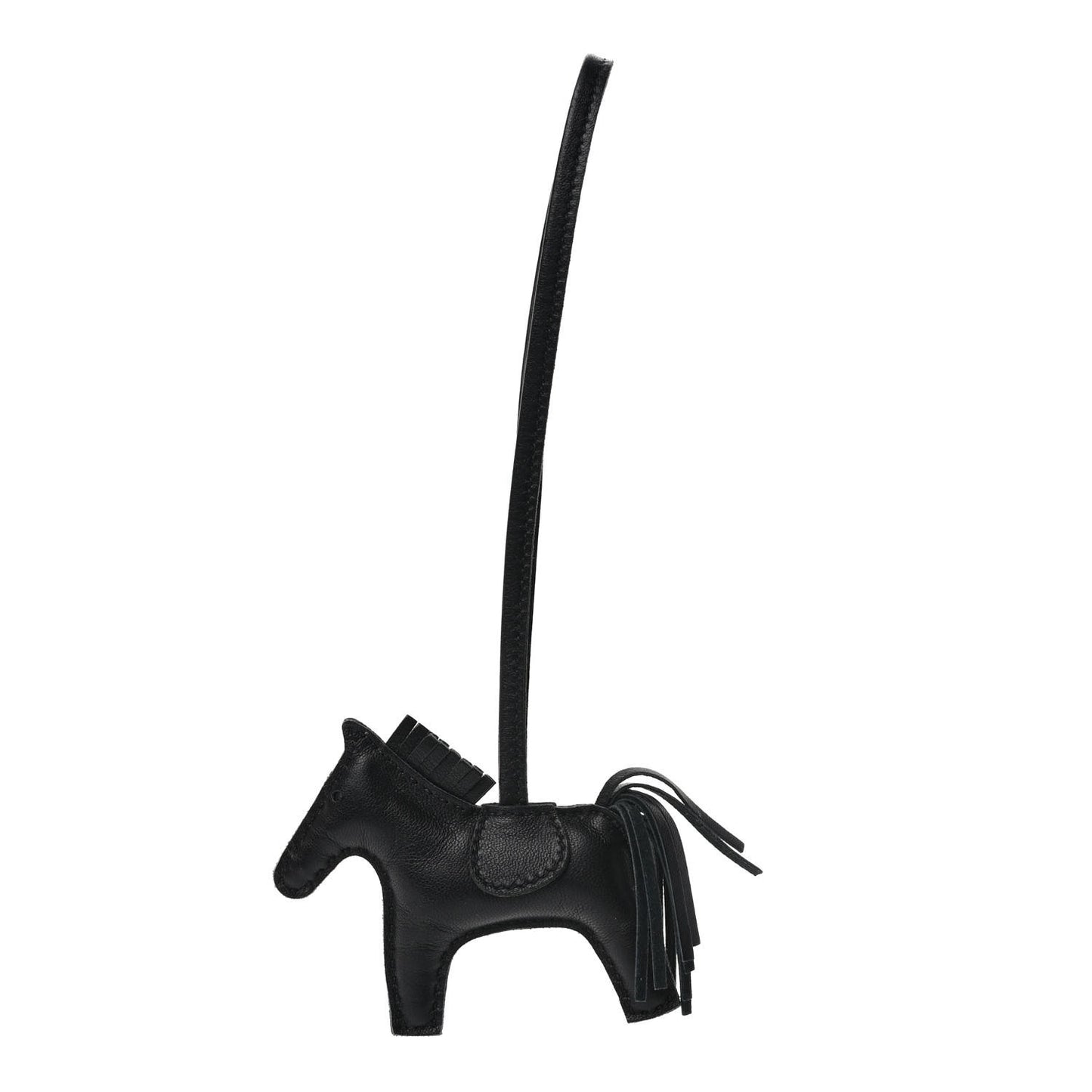 Milo Lambskin Grigri Rodeo Horse Bag Charm PM So Black