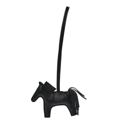 Hermes Milo Lambskin Grigri Rodeo Horse Bag Charm PM So Black 1 of 6