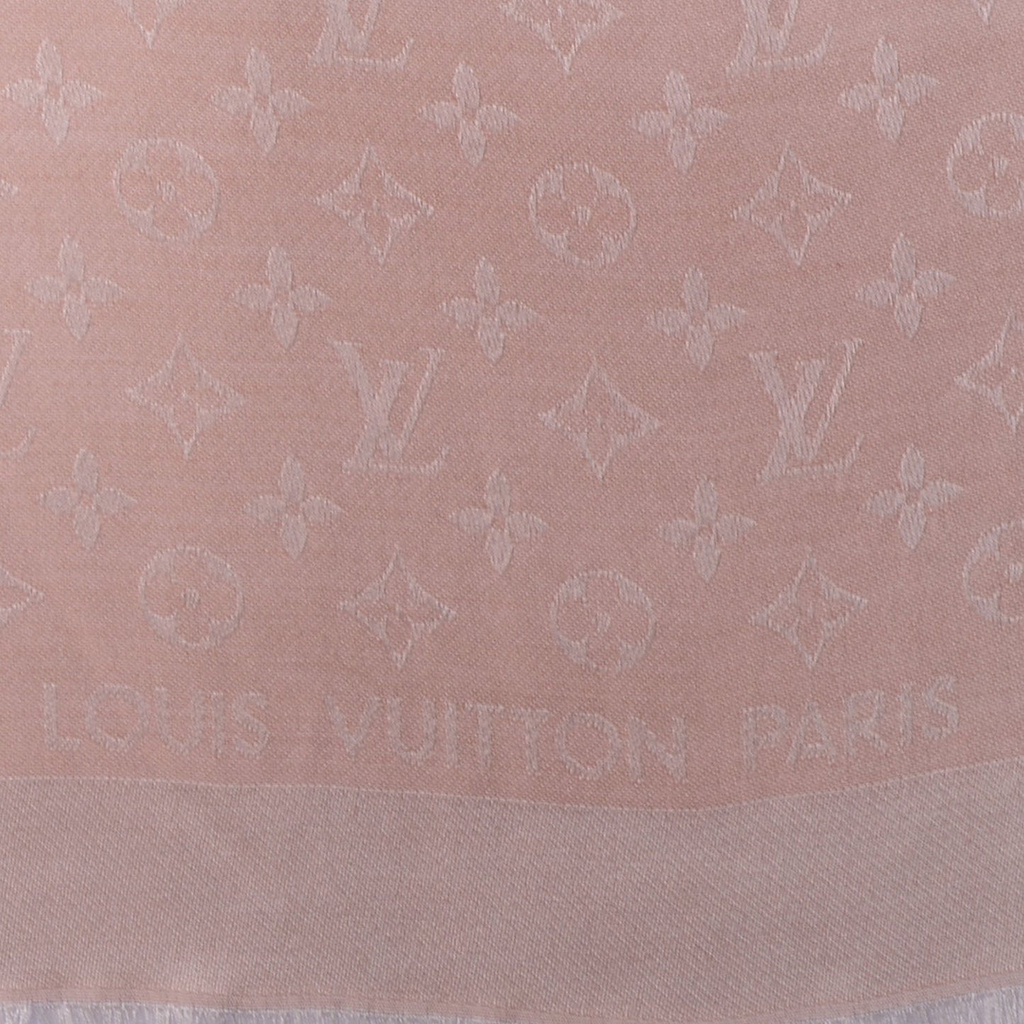 Wool Silk Monogram Shawl Natural