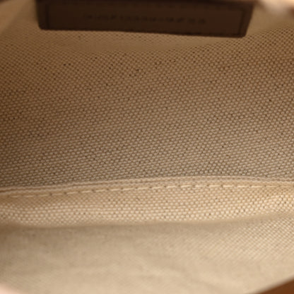 Saint Laurent Shearling Quilted Monogram Loulou Puffer Pouch Clutch Natural Beige Brick 5 of 8