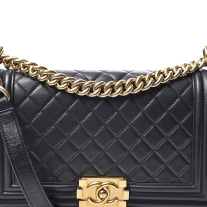 Chanel Lambskin Quilted Medium Boy Flap Black 10 of 10