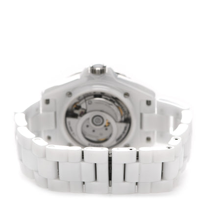 Chanel Stainless Steel Ceramic Diamond 38mm J12 Limited Edition Automatic Watch White 3 of 5