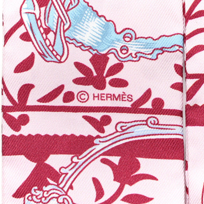 Hermes Silk Etriers Remix Twilly Rose Pale Bordeaux 3 of 4