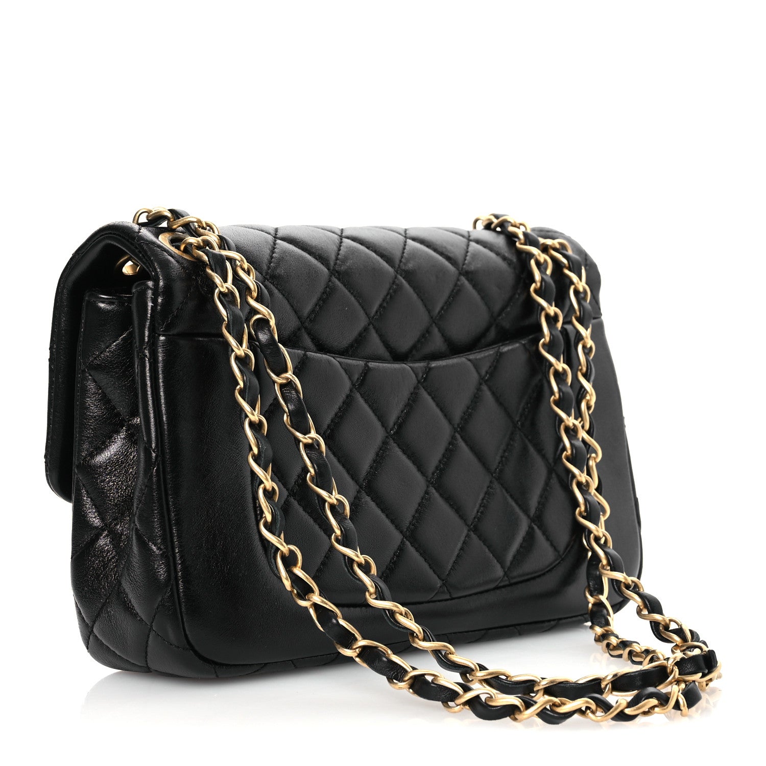 Chanel Shiny Lambskin Quilted Small Daily Friend Flap Black 3 of 14
