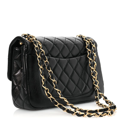 Chanel Shiny Lambskin Quilted Small Daily Friend Flap Black 3 of 14