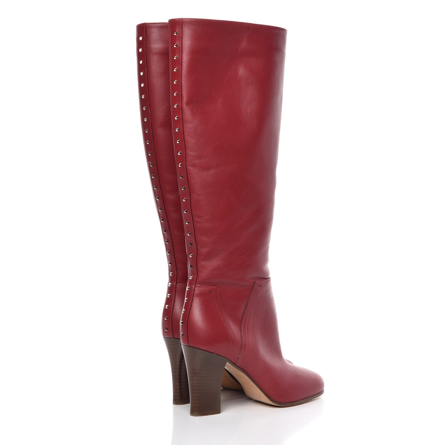 Vitello Lovestud Knee High 85mm Boots 36.5 Rosso Valentino