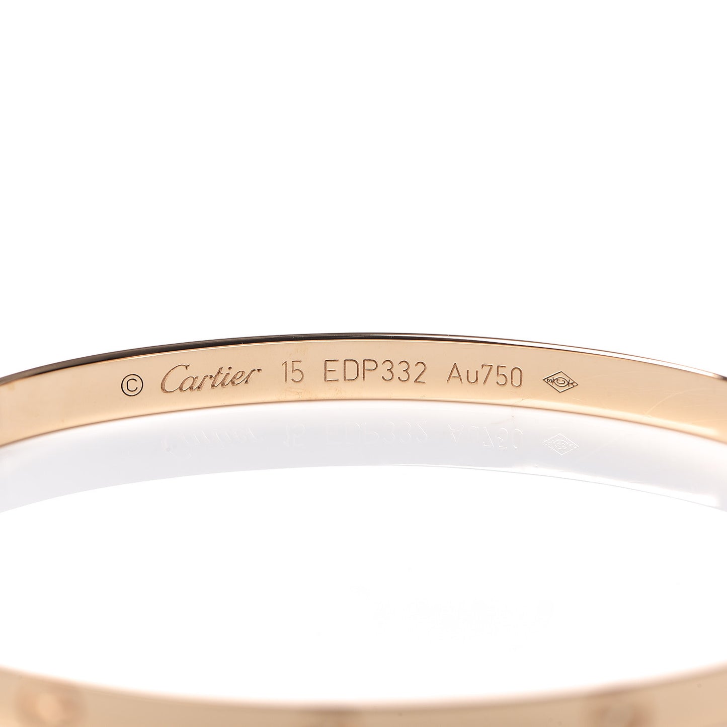 18K Yellow Gold Small LOVE Bracelet 15