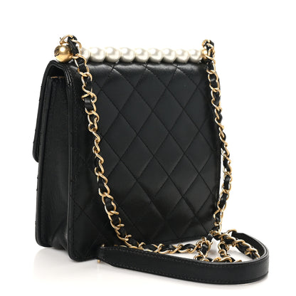 Chanel Goatskin Quilted Chic Pearls Flap Black 3 of 10