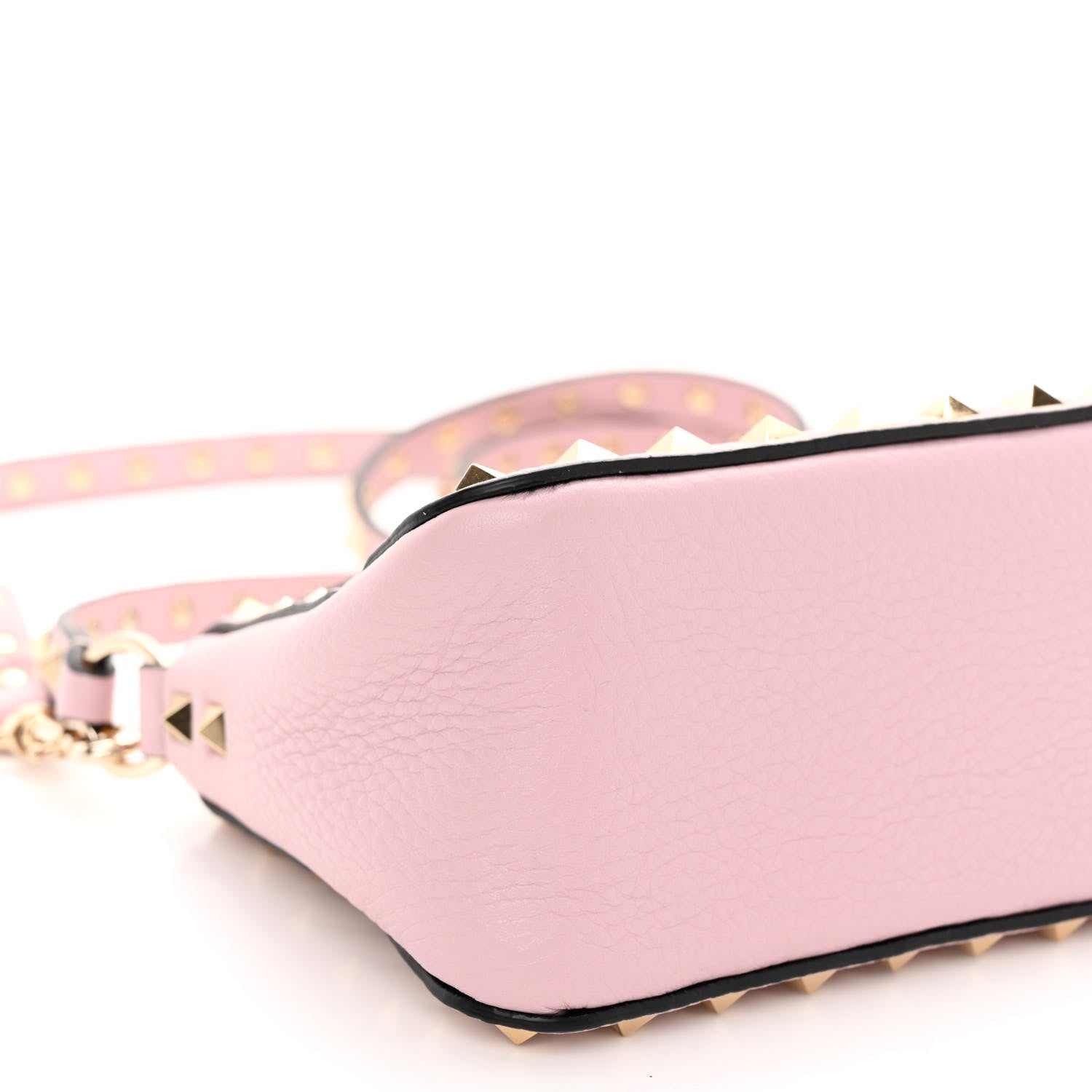 Valentino Garavani Pebbled Calfskin Small Rockstud Flip Lock Shoulder Bag Water Rose 8 of 9