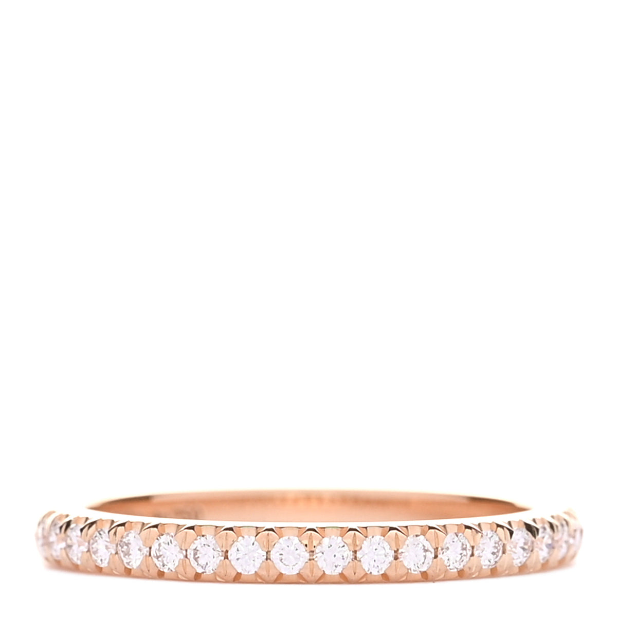 18K Rose Gold Diamond .17ctw Half Circle Soleste Band Ring 49 5