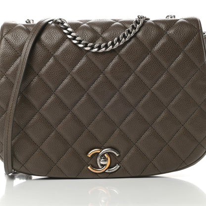 Chanel Caviar Quilted Casual Pocket Messenger Flap Khaki 8 of 13