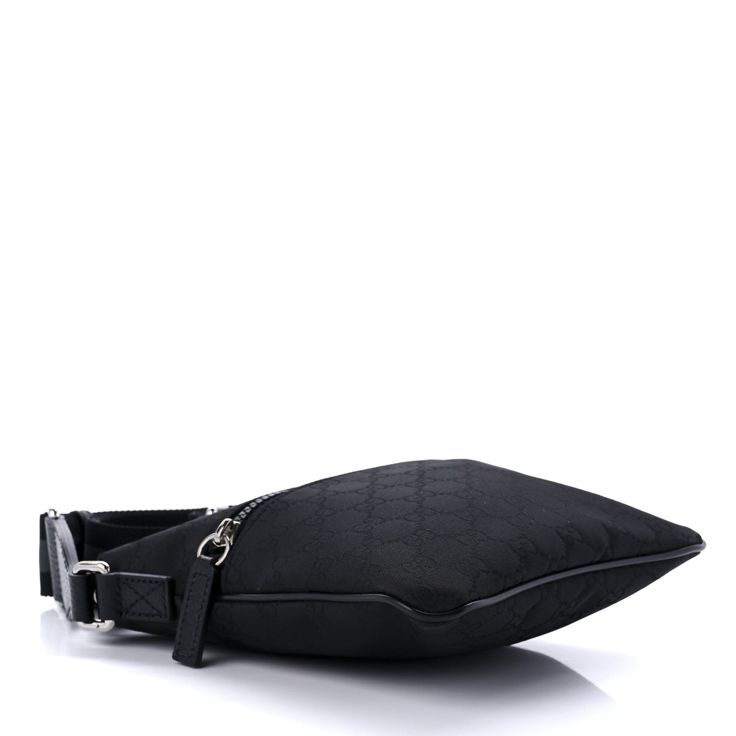 Nylon Monogram Mini Flat Messenger Bag Black