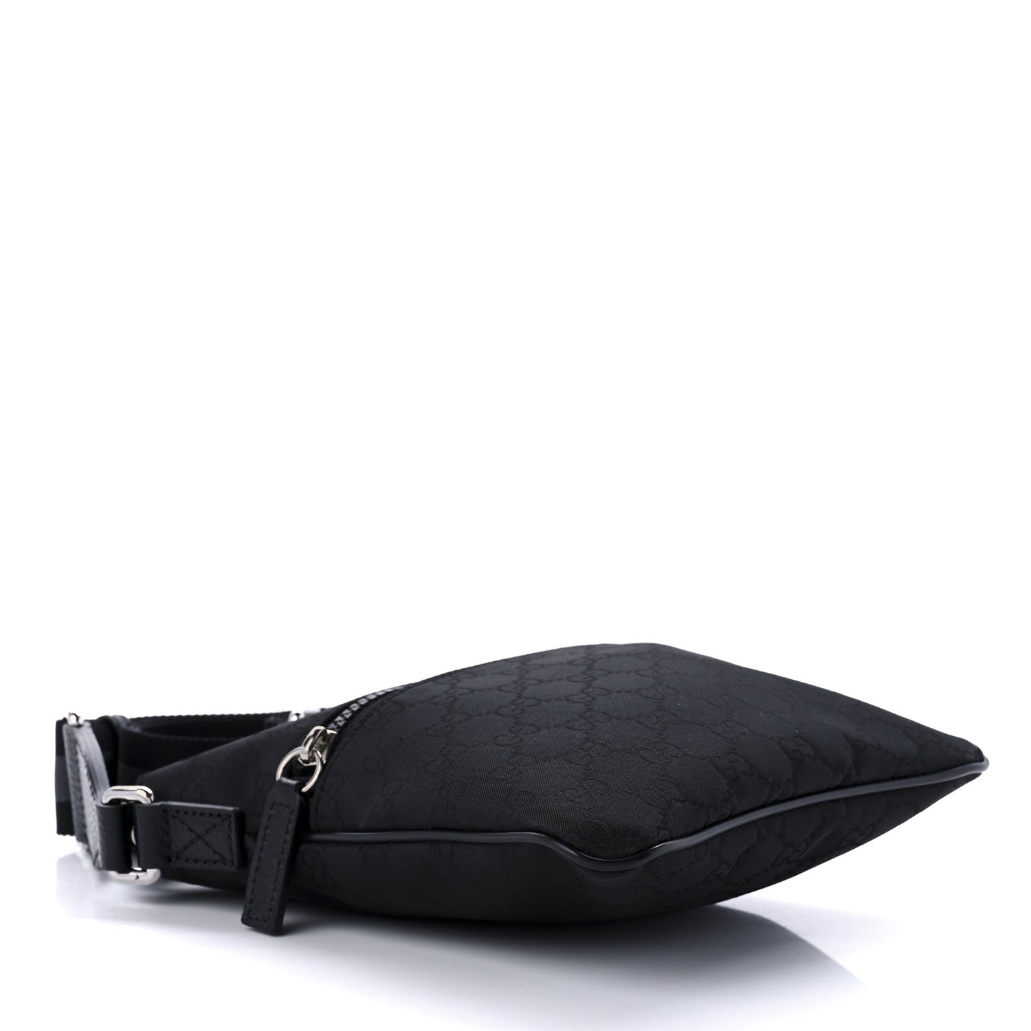 Gucci Nylon Monogram Mini Flat Messenger Bag Black 3 of 9