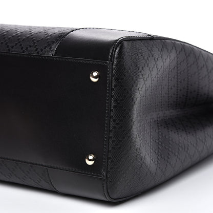 Gucci Calfskin Bright Diamante Large Top Handle Bag Black 8 of 10