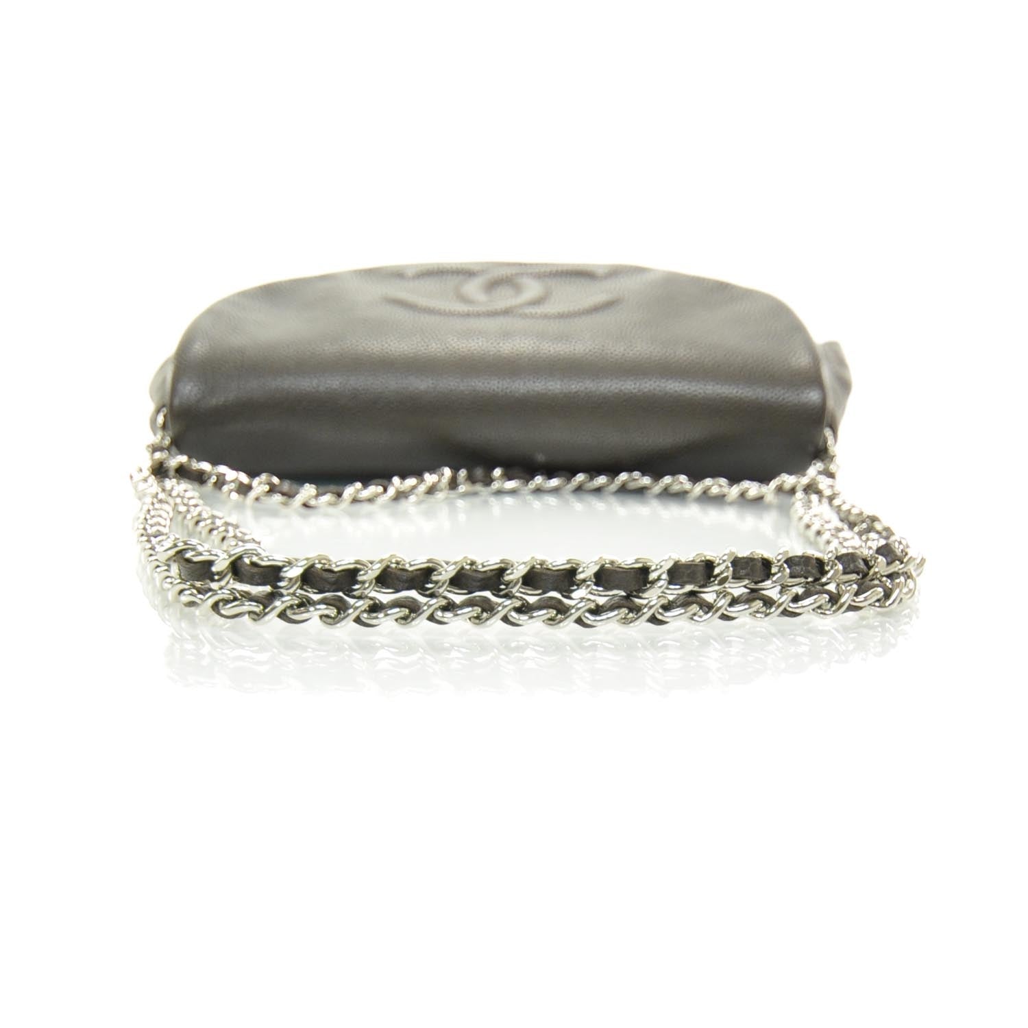 Chanel Caviar Half Moon Wallet On Chain WOC Dark Brown 5 of 10