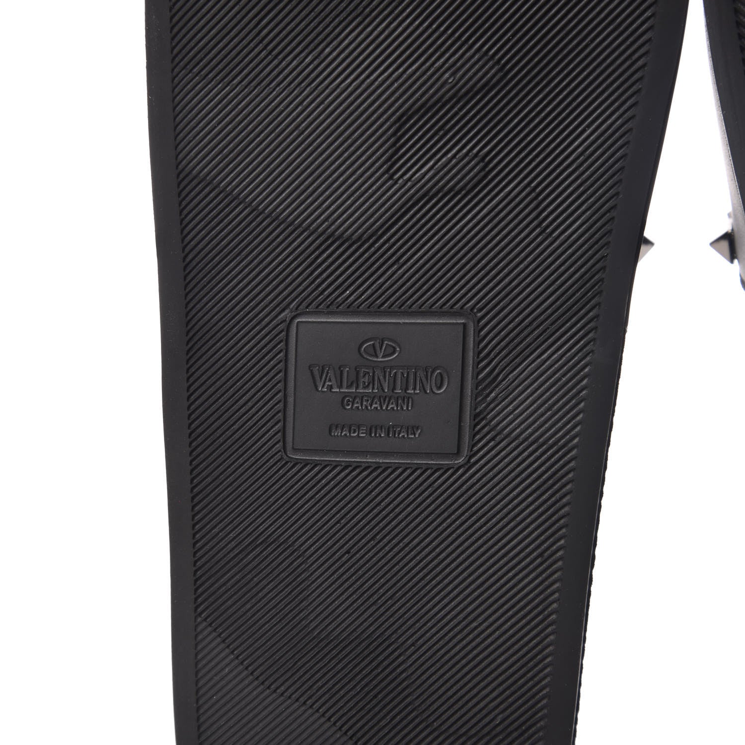 Valentino Garavani Rubber Rockstud Slide Sandals 39 Black 8 of 9