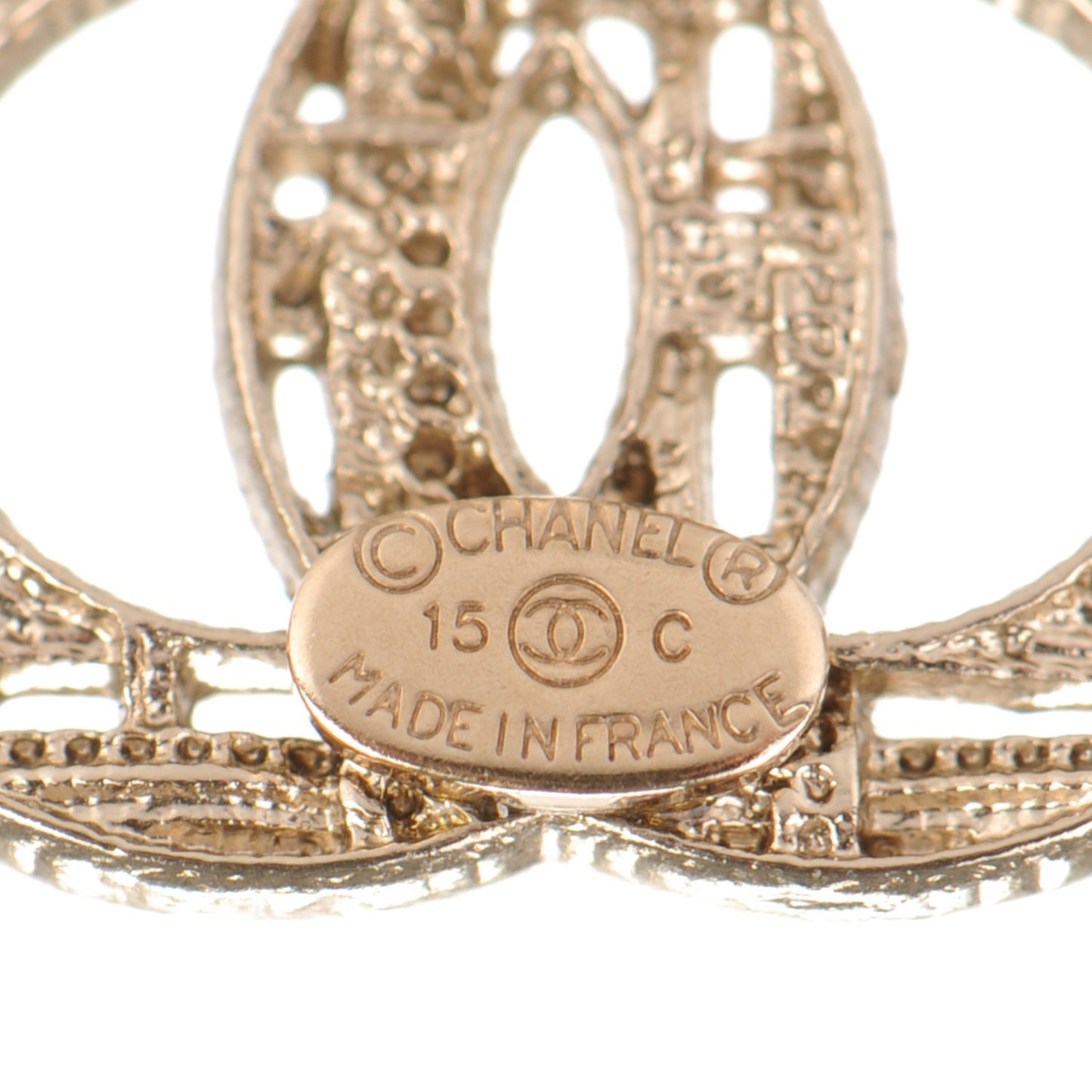 Tweed Effect CC Earrings Gold